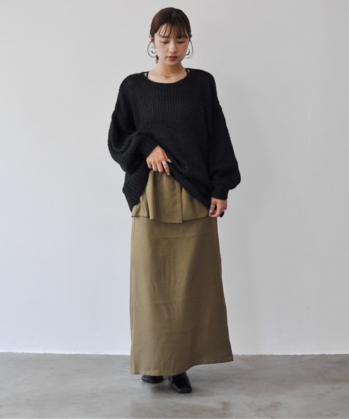 Meli rich(メリーリッチ)の「シアーメッシュニットプルオーバー(ニット/セーター・レディース・ブラック/オフホワイト/チャコールグレー/レッド・FREE)」の17枚目の写真