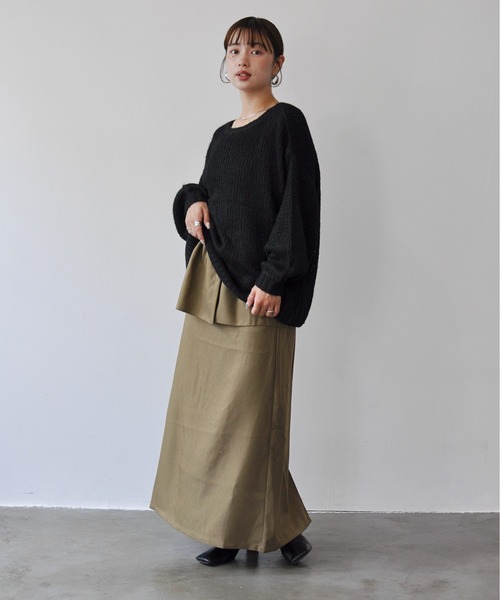 Meli rich(メリーリッチ)の「シアーメッシュニットプルオーバー(ニット/セーター・レディース・ブラック/オフホワイト/チャコールグレー/レッド・FREE)」の18枚目の写真