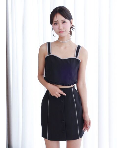 EATME(イートミー)の「リボンビスチェ(セットアップ可能)(キャミソール・レディース・ブラック/ピンク・FREE)」の4枚目の写真