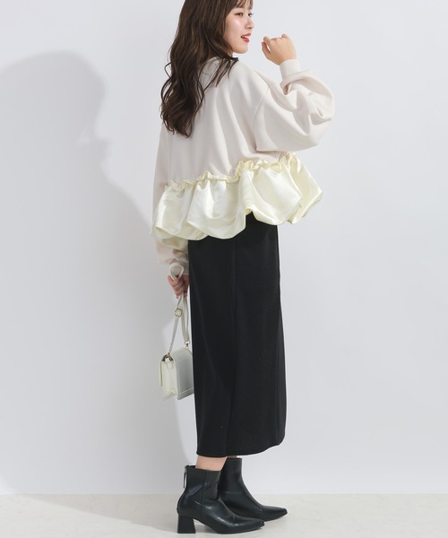 PICCIN（ピッチン）の「【WEB限定】裾バルーン切り替えプルオーバー（スウェット・レディース・ライトグレー/ブラック/オフホワイト・M/L）」の10枚目の写真