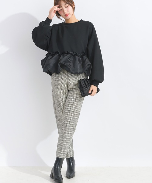 PICCIN（ピッチン）の「【WEB限定】裾バルーン切り替えプルオーバー（スウェット・レディース・ライトグレー/ブラック/オフホワイト・M/L）」の15枚目の写真