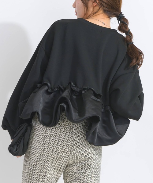 PICCIN（ピッチン）の「【WEB限定】裾バルーン切り替えプルオーバー（スウェット・レディース・ライトグレー/ブラック/オフホワイト・M/L）」の13枚目の写真
