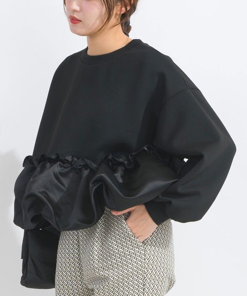 PICCIN（ピッチン）の「【WEB限定】裾バルーン切り替えプルオーバー（スウェット・レディース・ライトグレー/ブラック/オフホワイト・M/L）」の14枚目の写真