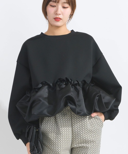 PICCIN（ピッチン）の「【WEB限定】裾バルーン切り替えプルオーバー（スウェット・レディース・ライトグレー/ブラック/オフホワイト・M/L）」の11枚目の写真