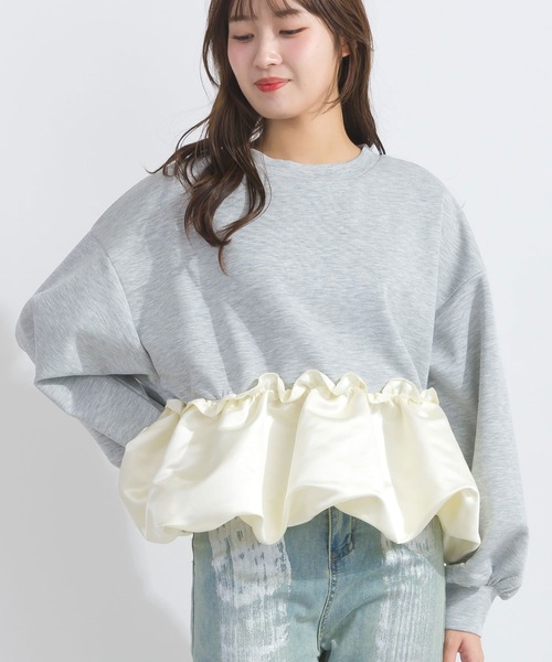 PICCIN（ピッチン）の「【WEB限定】裾バルーン切り替えプルオーバー（スウェット・レディース・ライトグレー/ブラック/オフホワイト・M/L）」の21枚目の写真
