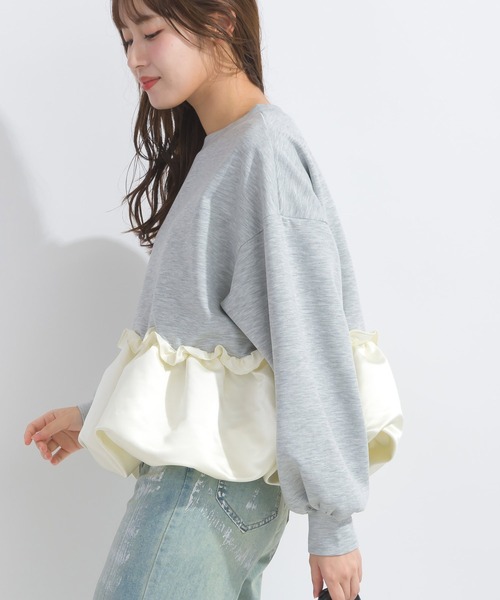 PICCIN（ピッチン）の「【WEB限定】裾バルーン切り替えプルオーバー（スウェット・レディース・ライトグレー/ブラック/オフホワイト・M/L）」の20枚目の写真