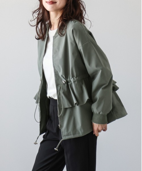 美品OBLIフリルブルゾン 新品 オブリ obli フリルブルゾン