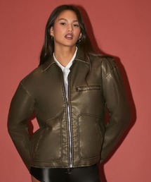FOREVER 21 | フロントジップフェイクレザージャケット(ブルゾン)