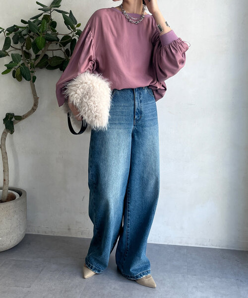 DouDou（ドゥドゥ）の「ドロストスリーブブラウス（シャツ/ブラウス・レディース・アイボリー/ブラック/ネイビー/ピンク・FREE）」の21枚目の写真