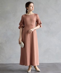 AIMER（エメ）の「フリルスリーブフレアパーティードレス 結婚式　お呼ばれ　ドレス　20代 30代（ワンピース）」