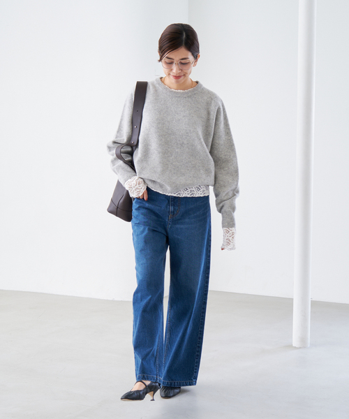 追加2》ペイズリー ストレッチレースプルオーバー（Tシャツ