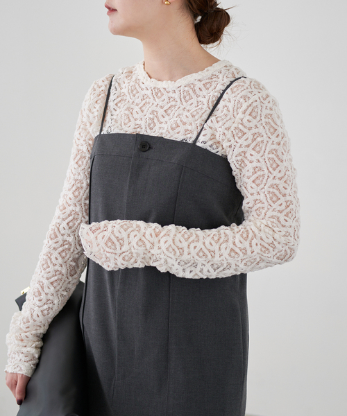 IENA ペイズリーストレッチレースプルオーバー WEB限定/追加5》ペイズリー ストレッチレースプルオーバー（T