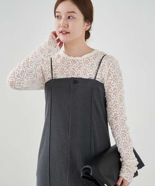 追加2》ペイズリー ストレッチレースプルオーバー（Tシャツ/カットソー