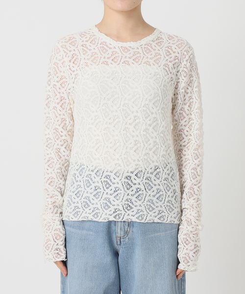 追加2》ペイズリー ストレッチレースプルオーバー（Tシャツ/カットソー
