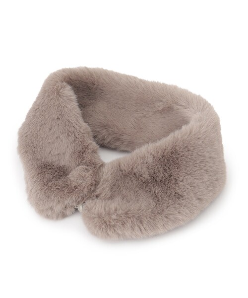 SHOO・LA・RUE（シューラルー）の「◆上品に大人可愛く マグネットフェイクファープチティペット（ストール/ショール・レディース・アイボリー/ブラック/ブラウン系その他/グレー・00）」の4枚目の写真