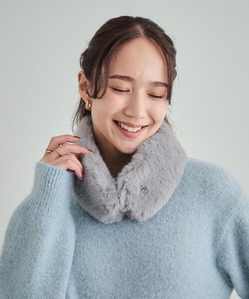 セール】上品に大人可愛く マグネットフェイクファープチティペット