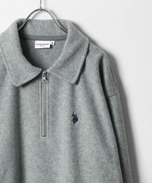 U.S. POLO ASSN.（ユーエスポロアッスン）の「【U.S. POLO ASSN.】 ワンポイント ロゴ刺繍 フリース ハーフジップ アノラック トレーナー（スウェット）」