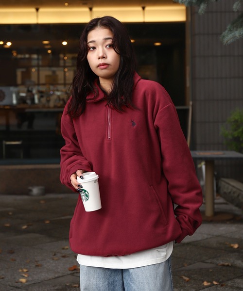 U.S. POLO ASSN.(ユーエスポロアッスン)の「【U.S. POLO ASSN.】 ワンポイント ロゴ刺繍 フリース ハーフジップ アノラック トレーナー(スウェット・メンズ・ボルドー/ベージュ/ネイビー/杢グレー/ブラック・MEDIUM/LARGE/X-LARGE)」の15枚目の写真