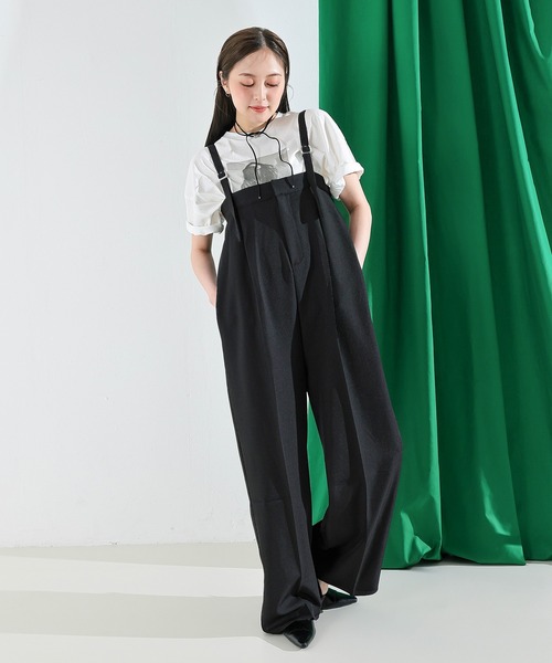 en CAnAF（エンカナフ）の「スーツ地 ツイルベア サロペット（サロペット/オーバーオール・レディース・ブラック/グレー・M）」の18枚目の写真