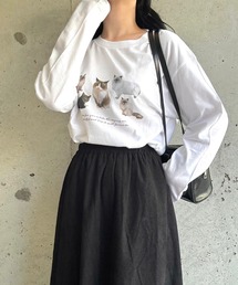 CATプリントロングTシャツ