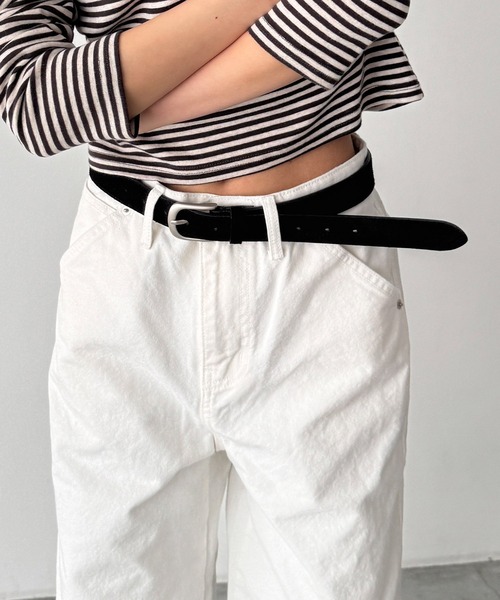 CANAL JEAN（キャナルジーン）の「El mar　スウェードベルト（ベルト・レディース・ブラウン/ブラック・ONE SIZE）」の2枚目の写真