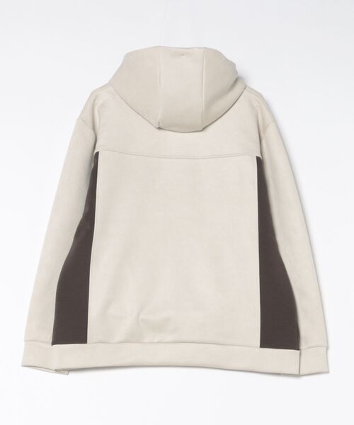 UNION STATION（ユニオンステーション）の「フェイクスエード 切り替え リラックスフィットパーカ（パーカー・メンズ・ブラック/ホワイト/ベージュ・L/LL/M）」の13枚目の写真
