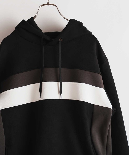 UNION STATION（ユニオンステーション）の「フェイクスエード 切り替え リラックスフィットパーカ（パーカー・メンズ・ブラック/ホワイト/ベージュ・L/LL/M）」の7枚目の写真