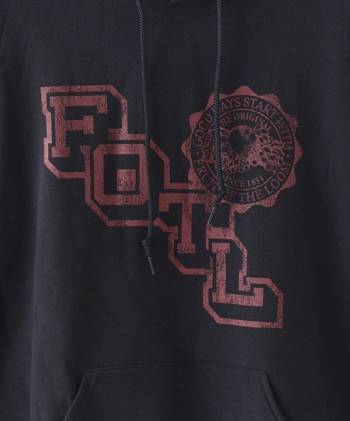 FRUIT OF THE LOOM（フルーツオブザルーム）の「FRUIT OF THE LOOM/フルーツオブザルーム FTL RETRO LOGO HOODIE フーディー スウェット トレーナー 2026年秋冬 秋服（パーカー・メンズ・ネイビー/ブラック/グレー・XL/L/M）」の6枚目の写真
