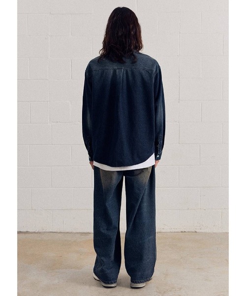 F.ILLUMINATE（フィルミネイト）の「【UNISEX】Filluminate／ストーンウォッシュドシャツ（シャツ/ブラウス・レディース・ブラック/インディゴブルー・MEDIUM/LARGE/SMALL）」の10枚目の写真