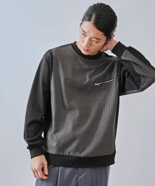 JUNRED（ジュンレッド）の「コンビネーションスウェット（スウェット・メンズ・チャコールグレー/ライトグレー・L/M/S）」の14枚目の写真