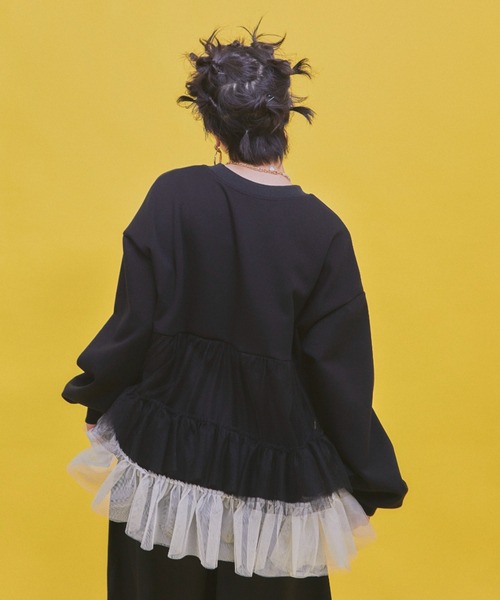 2TONEボリュームチュールスウェット（スウェット）｜manana suerte（マニャーナスエルテ）