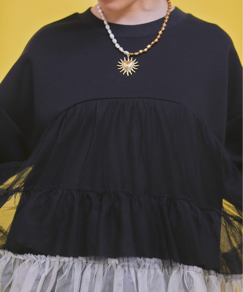 2TONEボリュームチュールスウェット（スウェット）｜manana suerte（マニャーナスエルテ）