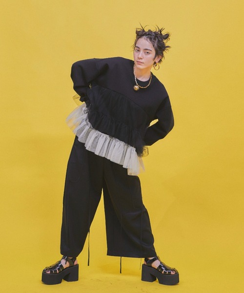 2TONEボリュームチュールスウェット（スウェット）｜manana suerte（マニャーナスエルテ）