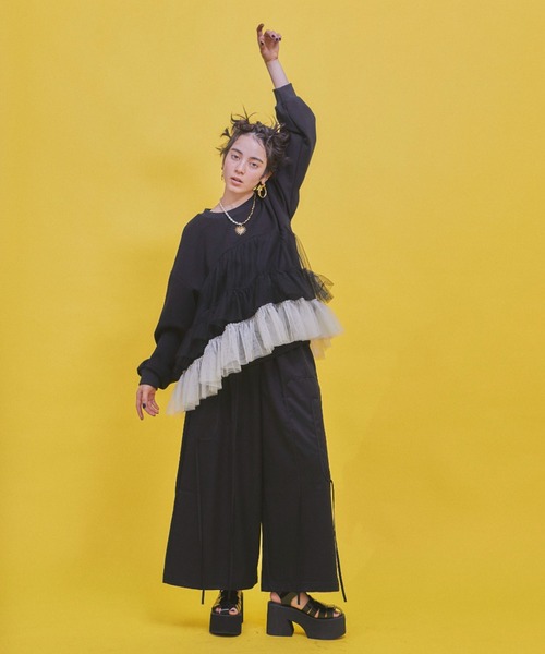 2TONEボリュームチュールスウェット（スウェット）｜manana suerte（マニャーナスエルテ）