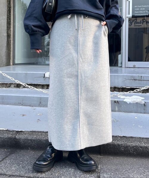 CIAOPANIC TYPY(チャオパニックティピー)の「《セットアップ対応》メルトンIラインスカート(スカート・レディース・ベージュ/チャコールグレー/カーキ/グレー・SMALL/MEDIUM)」の15枚目の写真