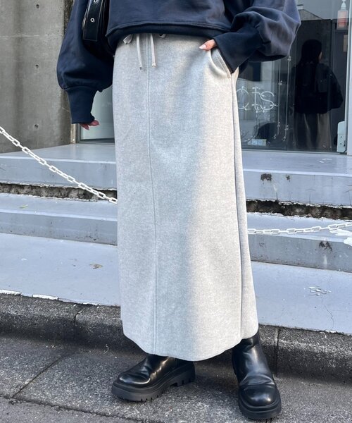 CIAOPANIC TYPY(チャオパニックティピー)の「《セットアップ対応》メルトンIラインスカート(スカート・レディース・ベージュ/チャコールグレー/カーキ/グレー・SMALL/MEDIUM)」の16枚目の写真