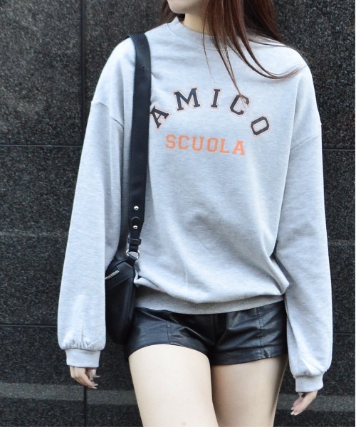 spiritoso(スピリトーゾ)の「【spiritoso】AMICOプリントビッグスウェットトレーナー(CP)(スウェット・レディース・ホワイト系その他/杢グレー・FREE)」の10枚目の写真