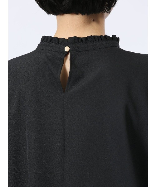 m.f.editorial（エムエフエディトリアル）の「【ストレッチ　マシンウォッシャブル】m.f.エディトリアル レディース ギャザーハイネック 8分袖プルオーバーブラウス（シャツ/ブラウス・レディース・ブラック×ホワイト/ベージュ/ネイビー・MEDIUM/LARGE）」の20枚目の写真