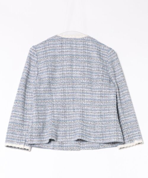 専用美品　極大きいサイズ50 ローズティアラノーカラーツイードジャケット　希少 専用美品 極大きいサイズ50 ローズティアラノーカラーツイード