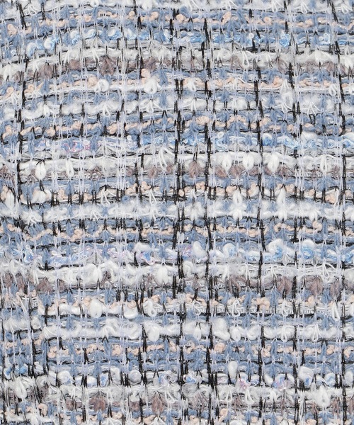 Rose Tiara（ローズティアラ）の「ファンシーツイード調ジャケット(サックス）（ノーカラージャケット・レディース・ブルー・46/42/38）」の14枚目の写真