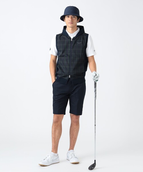 未使用BEAMS GOLFハーフジップ ポンチ フード ベスト難あり 未使用BEAMS GOLFハーフジップ ポンチ フード ベスト難あり 未
