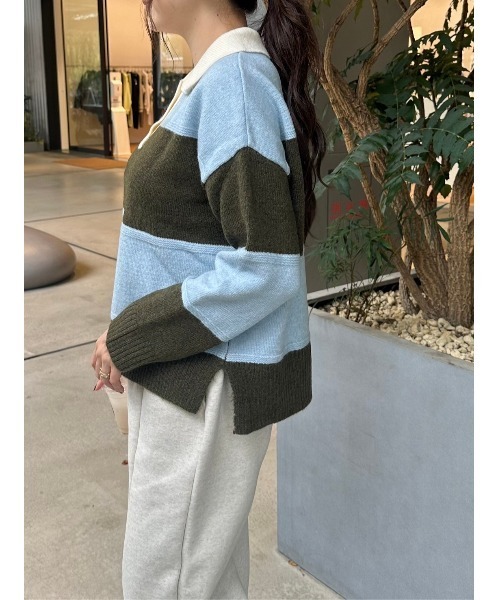 DAIS-Y（デイジー）の「ワイドボーダーニットプルオーバー（ニット/セーター・レディース・ブルー系その他/ピンク系その他・FREE）」の8枚目の写真