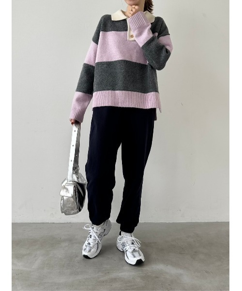 DAIS-Y（デイジー）の「ワイドボーダーニットプルオーバー（ニット/セーター・レディース・ブルー系その他/ピンク系その他・FREE）」の13枚目の写真