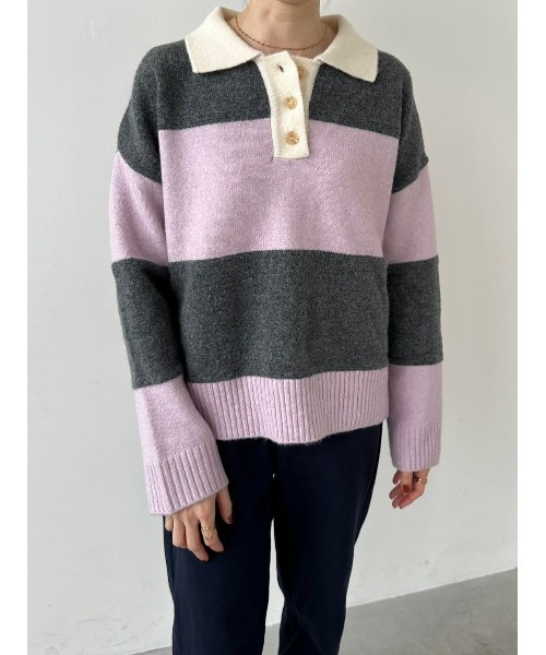 DAIS-Y（デイジー）の「ワイドボーダーニットプルオーバー（ニット/セーター・レディース・ブルー系その他/ピンク系その他・FREE）」の17枚目の写真