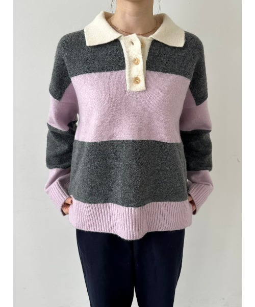 DAIS-Y（デイジー）の「ワイドボーダーニットプルオーバー（ニット/セーター・レディース・ブルー系その他/ピンク系その他・FREE）」の19枚目の写真