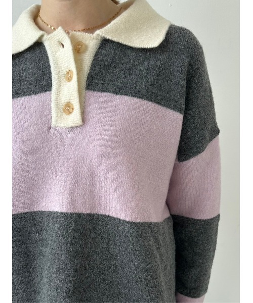 DAIS-Y（デイジー）の「ワイドボーダーニットプルオーバー（ニット/セーター・レディース・ブルー系その他/ピンク系その他・FREE）」の20枚目の写真