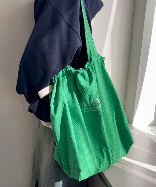 撥水サッカーチェック刺繍トートバッグ（トートバッグ）｜fredy emue（フレディエミュ）