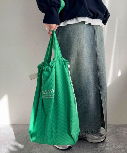 撥水サッカーチェック刺繍トートバッグ（トートバッグ）｜fredy emue（フレディエミュ）