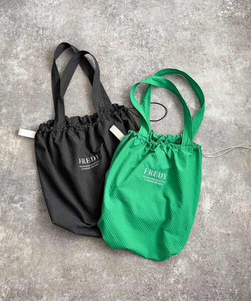 撥水サッカーチェック刺繍トートバッグ（トートバッグ）｜fredy emue（フレディエミュ）