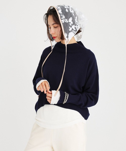 PROVOKE （プロヴォーク）の「【provoke】レースバブーシュカ（その他ヘアアクセサリー・レディース・ブラック/ホワイト・フリー）」の4枚目の写真